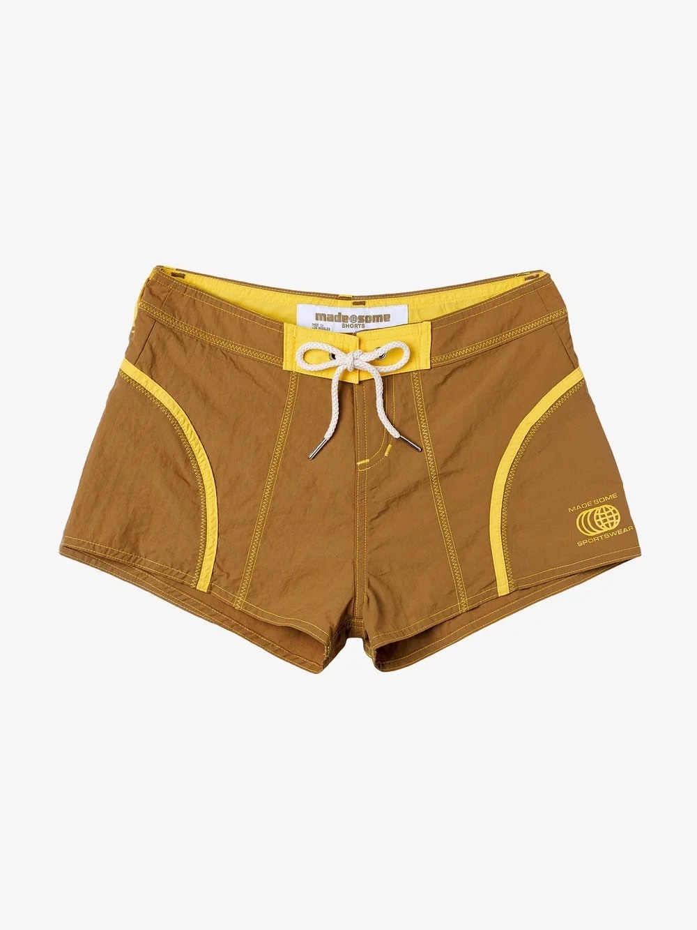 Made Some Sportswear Khaki & Yellow Board Shorts Sz 10